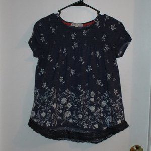 Jolt Navy Blue Floral Top